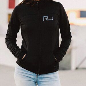 Rove Yoga Workout Athleisure Jacket Lightweight Zip Up Black Women's Size S